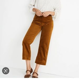 Madewell Slim Emmett Wide-Leg Crop Pants: Corduroy Edition